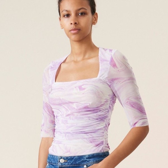 GANNI Shirt with Rouches (S) - Picture 1 of 10